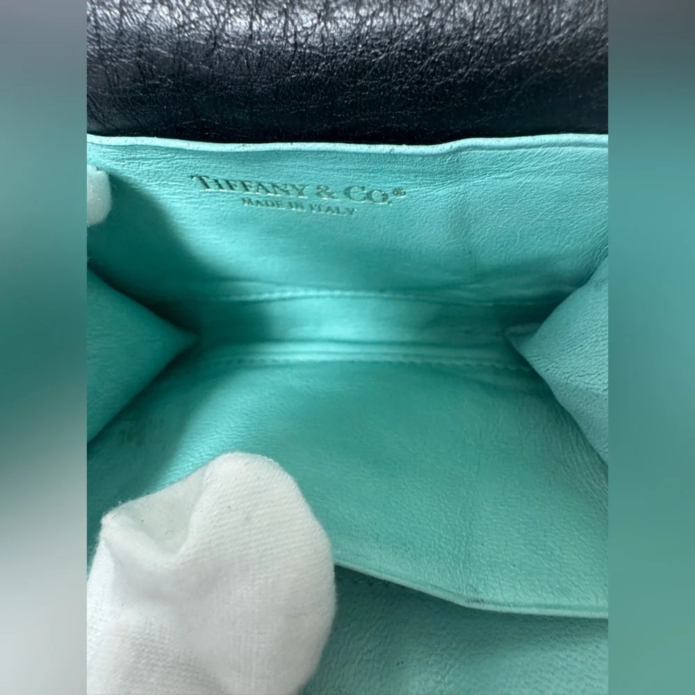 Tiffany & Co. Black Business Card Holder Leather